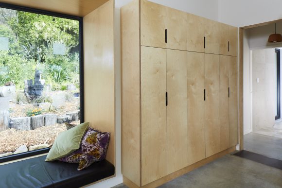 Plywood day bed & storage