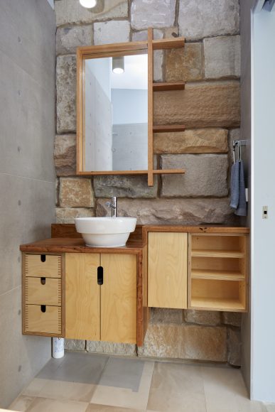 Plywood & recycled timber vanity 1